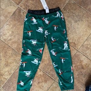 Old Navy Green Snowman Print Pajama Pants